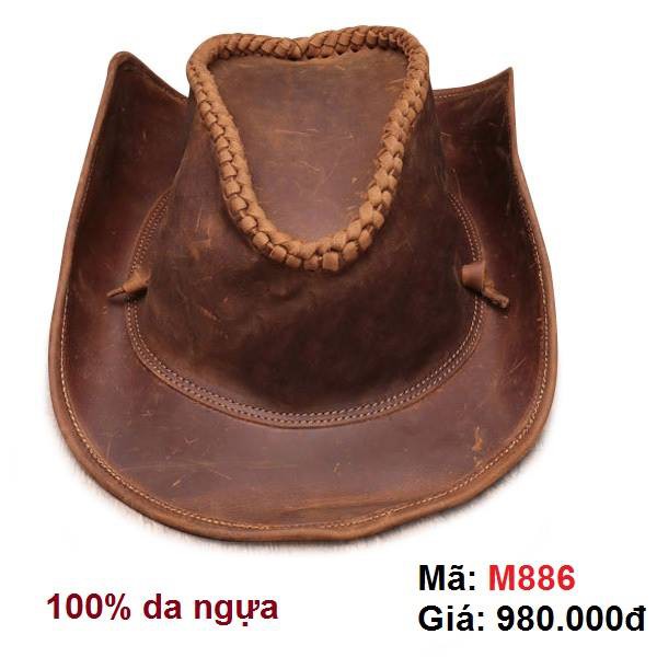 Mũ cao bồi nam 100% da bò xịn đẹp - Mã M886 NoBrandUnisexLeather