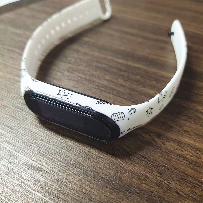 Dây đeo silicon hoạ tiết họat hình thay thế cho Xiaomi Mi Band 6 5 4 3