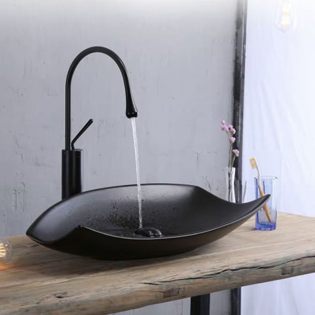 (CAO CẤP) Lavabo nghệ thuật đen