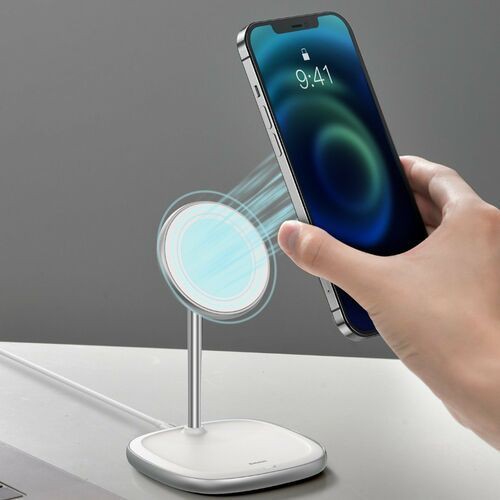 Bộ sạc không dây Baseus Swan, Giá đỡ để bàn tích hợp sạc cho iPhone 12, 15W