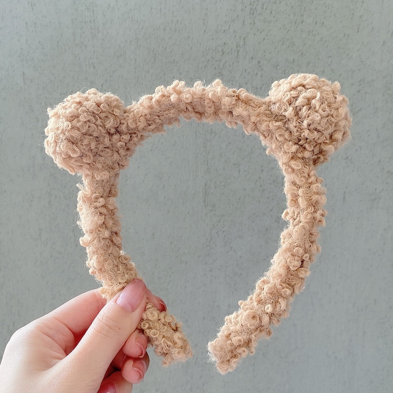 BEADIA Băng Đô Nhung Cotton Mềm Mại Giữ Ấm Hình Đôi Mắt To Thời Trang Thu Đông Cho Nữ