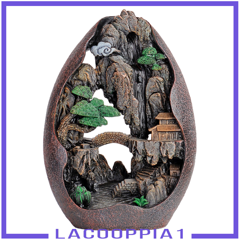 [LACOOPPIA1]Resin Backflow Incense Burner Holder Smoke Waterfall Aromatherapy Gift