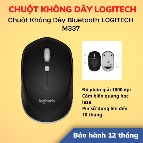 [Hỏa Tốc - HCM] Chuột Không Dây Bluetooth LOGITECH M337 | Hàng Chính Hãng | Bảo Hành 12 Tháng | LSB Store