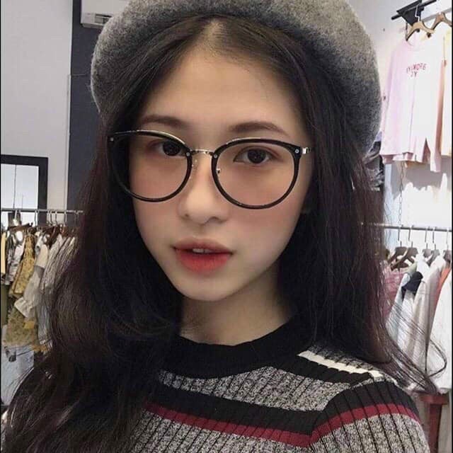 Kính giả cận nữ gọng kim loại thương hiệu Jun Secret JS90A58 tròng chống chói chống tia UV