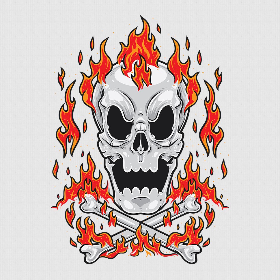 Áo Phông Oversize MYO Skull Cross Fire 2649