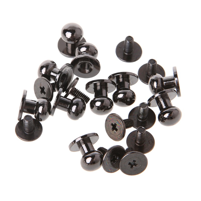 10ms Solid Brass Rivet Round Head Button Screw Luggage Leather Brass Durable Craft