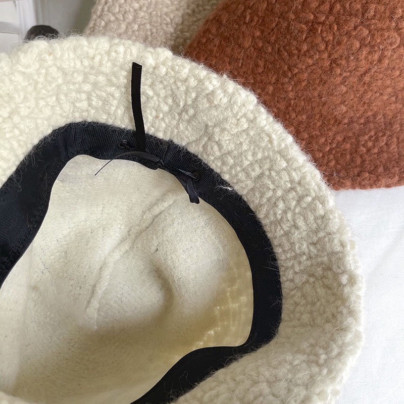 Mũ bucket thời trang KOMI nón tai bèo lông cừu nam nữ phong cách retro hàn quốc