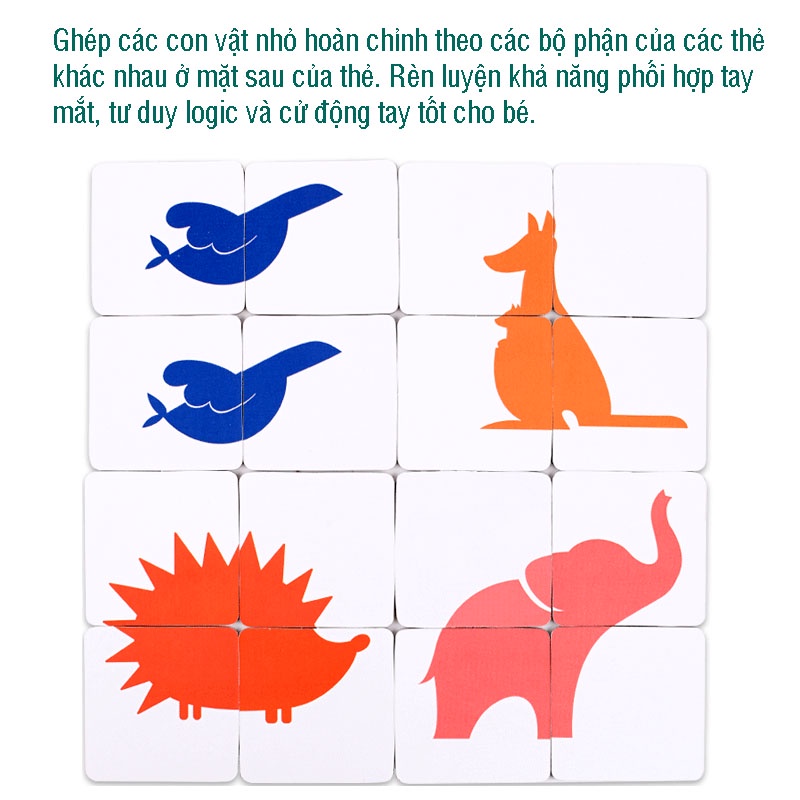 Đồ chơi gỗ, bộ ghép hình rèn luyện trí nhớ cho trẻ - Memory matching card, đồ chơi montessori cho trẻ