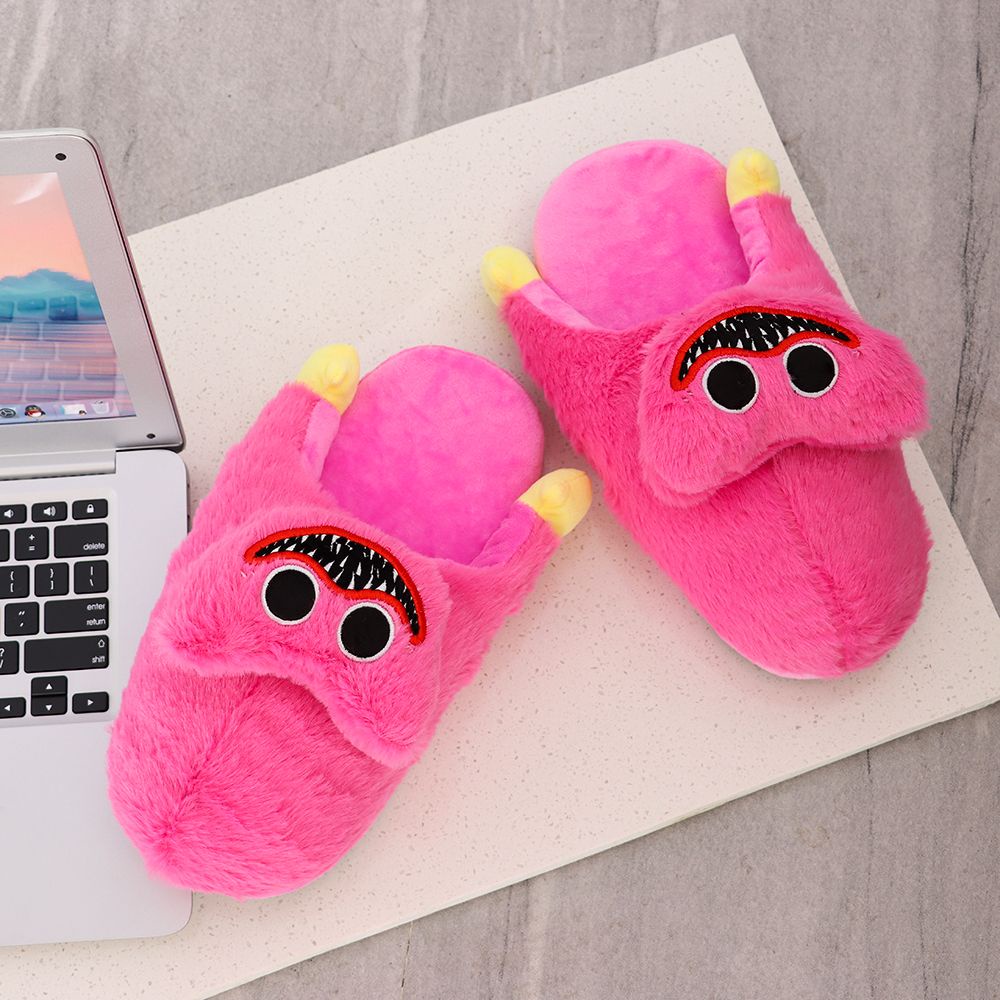 Dép bông mềm mại thoải mái tùy chọn màu sắc kiểu Huggy Wuggy giữ ấm mùa đông cho nữ