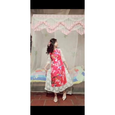 ÁO DÀI CÁCH TÂN NỮ ( thanh lí) sz L cho bé và sz cho người lớn ạ