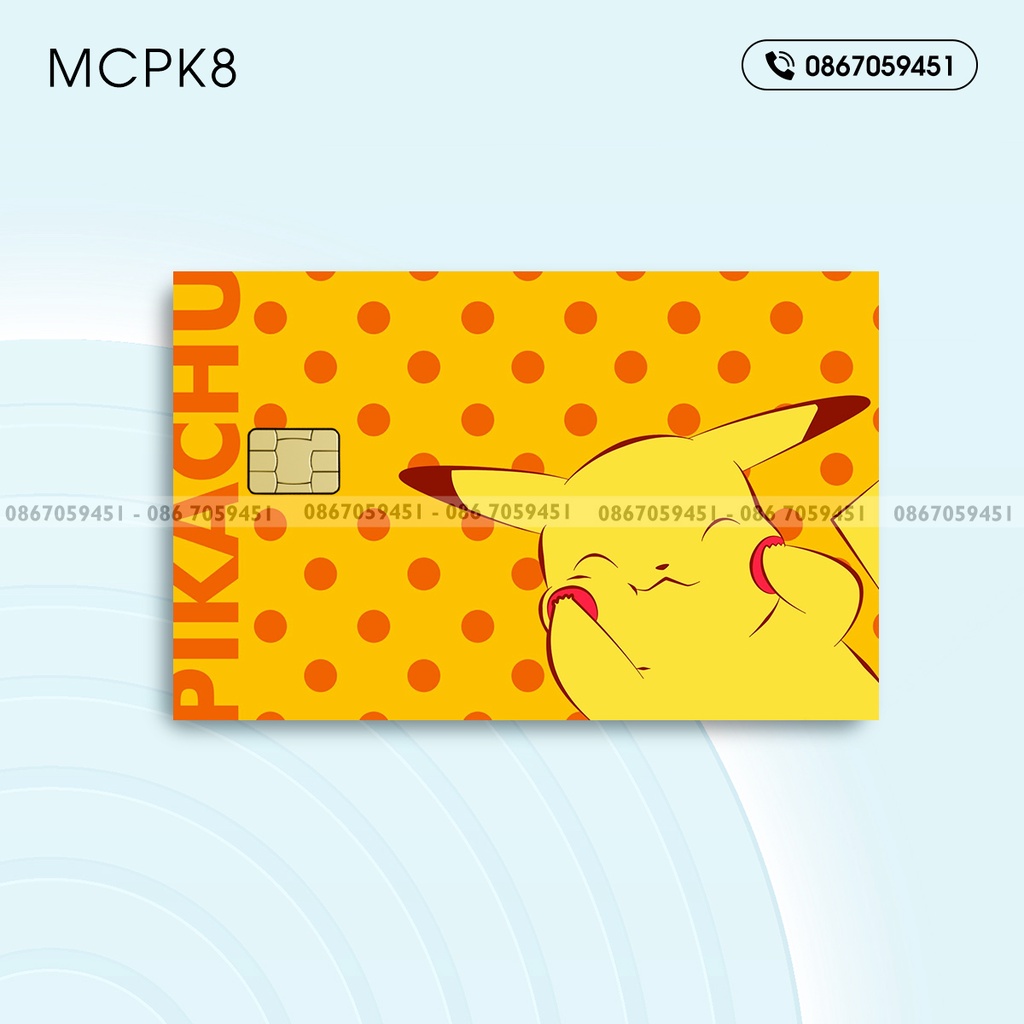 TonyNguyenSkin | Miếng Dán Skin Thẻ ATM, Thẻ Ngân Hàng, Thẻ Xe, Thẻ Chung Cư in hình Pokemon Pikachu