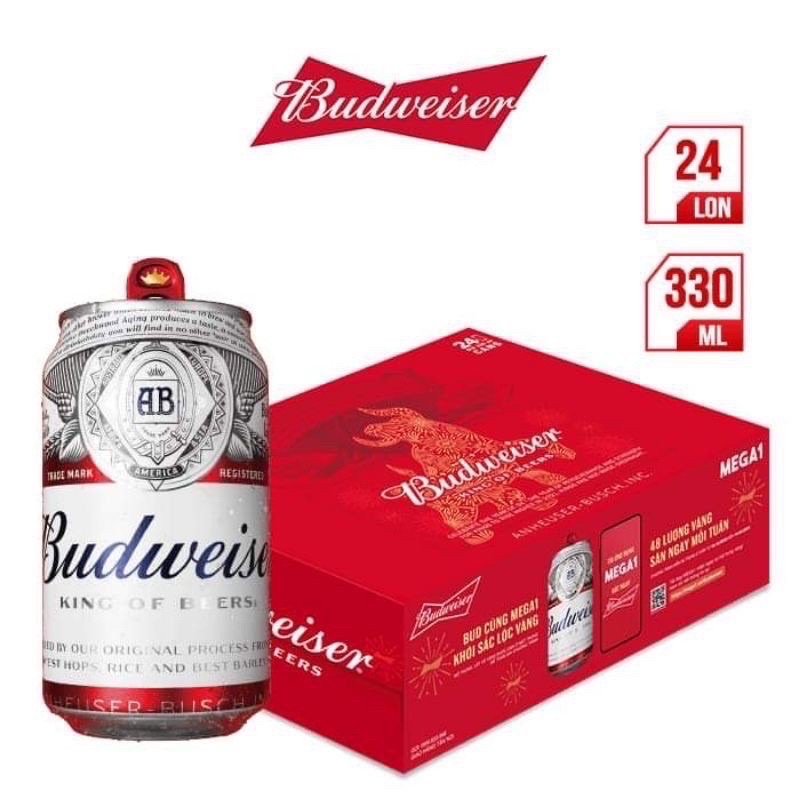 BIA BUDWEISER - THÙNG 24 LON 330ML