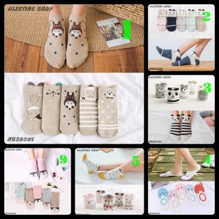 Combo 5 đôi - Vớ nữ hàn quốc, hàng cao cấp, in hình thú dễ thương.