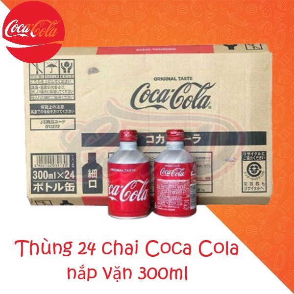 THÙNG COCA NHẬT BẢN NẮP VẶN 24 CHAI (300 ML/CHAI) HÀNG CHÍNH HÃNG GIÁ CỰC TỐT