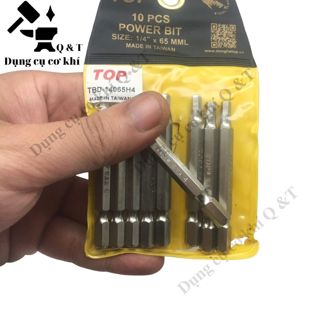 Đầu lục giác , Lục giác lắp máy khoan bắt ốc 4mm 5mm 6mm Top 65mm