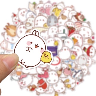 Set 60 Stickers/ Hình dán Thỏ Molang dùng trang trí điện thoại, laptop...