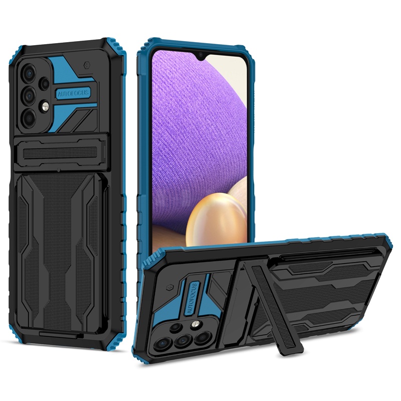 Ốp Điện Thoại Dạng Ví Chống Sốc Có Ngăn Đựng Thẻ Cho Samsung Galaxy A12 A22 A32 A42 A52 A72 4G 5G