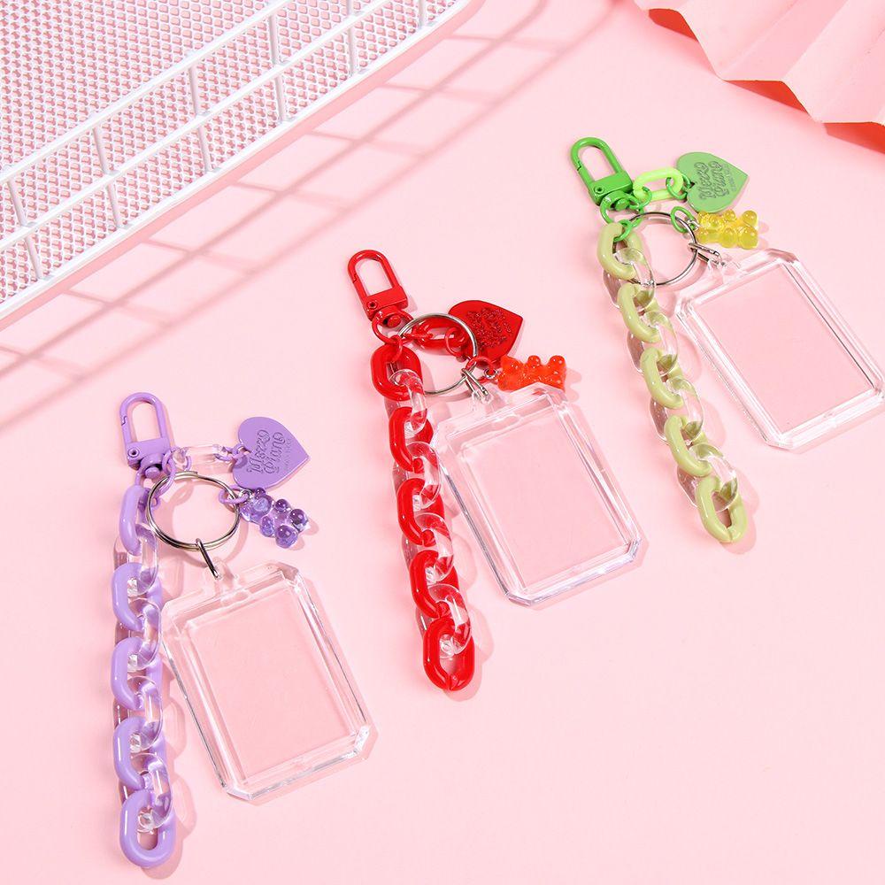 Móc Chìa Khóa / Túi Đựng Thẻ Bằng Acrylic Nhỏ Gọn Trang Trí Hình Idol Cho Nữ Sinh Giá Đỡ