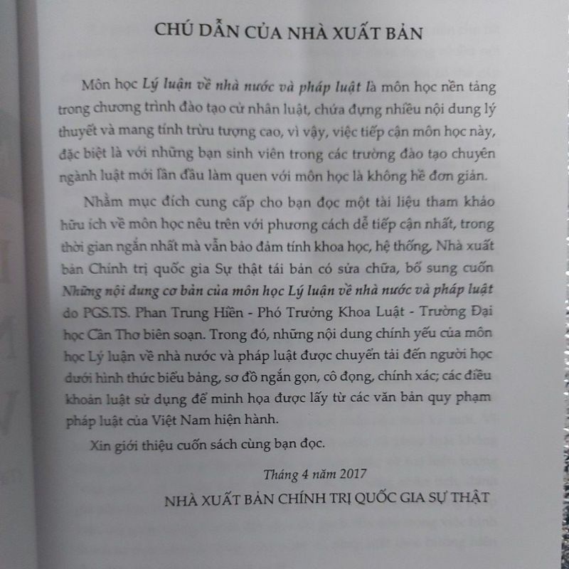 Sách - Những nội dung cơ bản của môn học lý luận về nhà nước và pháp luật (tái bản có sửa chữa, bổ sung)