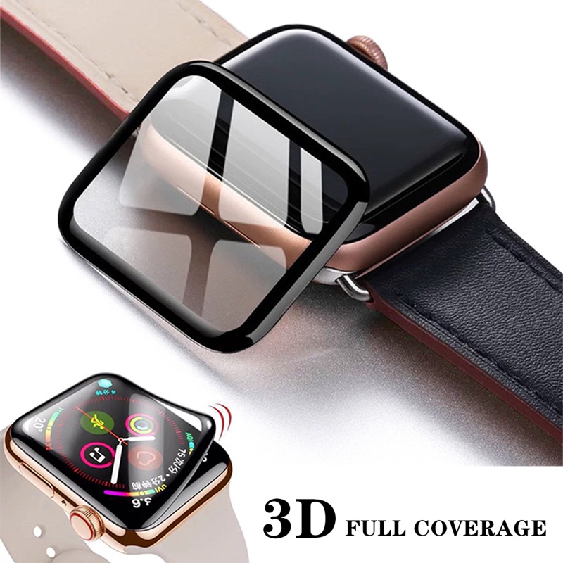 Kính Cường Lực 3D Chống Nước Bảo Vệ Màn Hình Cho Apple Watch 7 6 SE 5 4 45mm 41mm 40mm 44mm iwatch 3 2 1 38mm 42mm