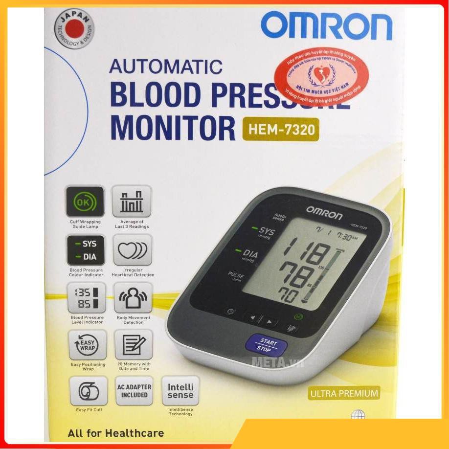 Máy đo huyết áp bắp tay omron HEM-7320 (Trắng) | [MADE IN JAPAN - BẢO HÀNH 5 NĂM]