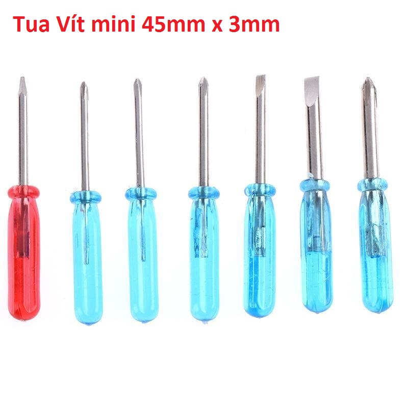 Bộ 7 Tua Vít mini siêu nhỏ dễ thương màu Xanh Dương kích thước 45mm X 3mm