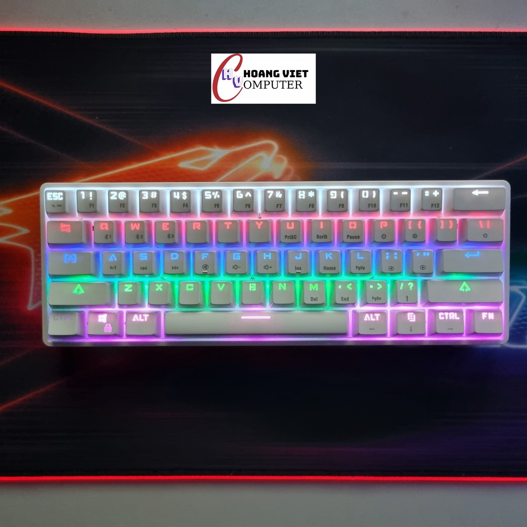 Bàn phím cơ không dây RF61 RGB rất đẹp - Bluetooth 5.0 | Dây type C