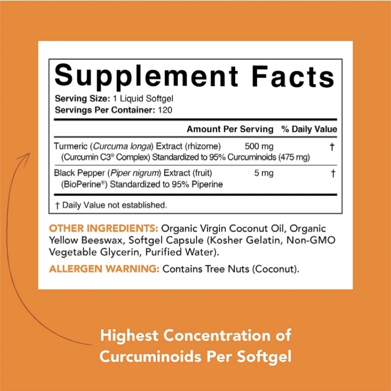 Nghệ nano Sports Research Turmeric Curcumin C3 Complex 500mg 120 viên USA