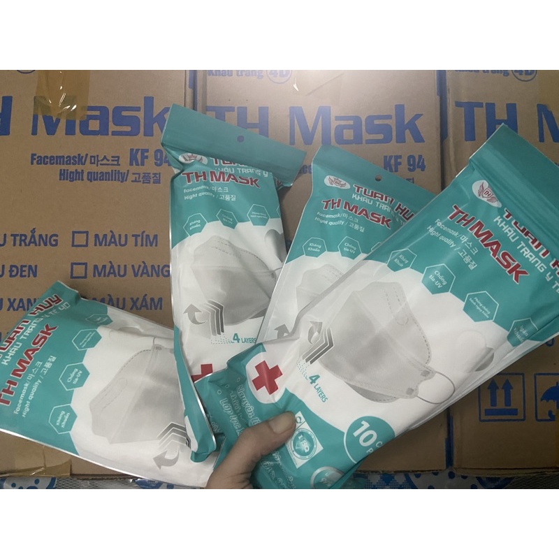 Khẩu Trang KF94 4d Mask TÚI 10 CÁI Siêu Đẹp Chính Hãng Dành Cho Nam Nữ KHẨU TRANG CON CÁ