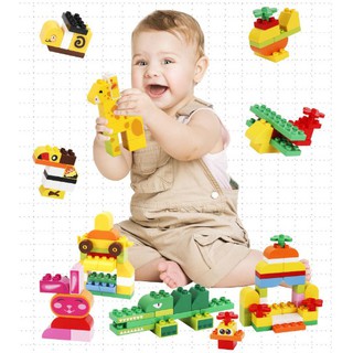 Đồ chơi xếp hình lego thế giới động vật cỡ duplo 130 chi tiết (Quà noel)