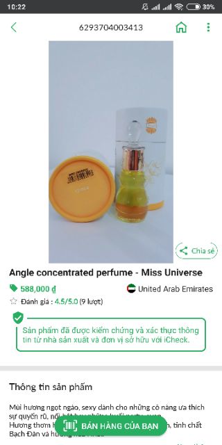 [Chính Hãng] - Tinh Dầu Nước Hoa Dubai MISS UNIVERSE - AJMAL ANGEL CONCENTRATED PARFUMS