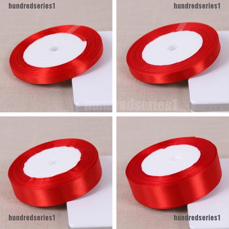 Cuộn dây ruy băng đỏ vải lụa satin trang trí đa năng dài 25 yard