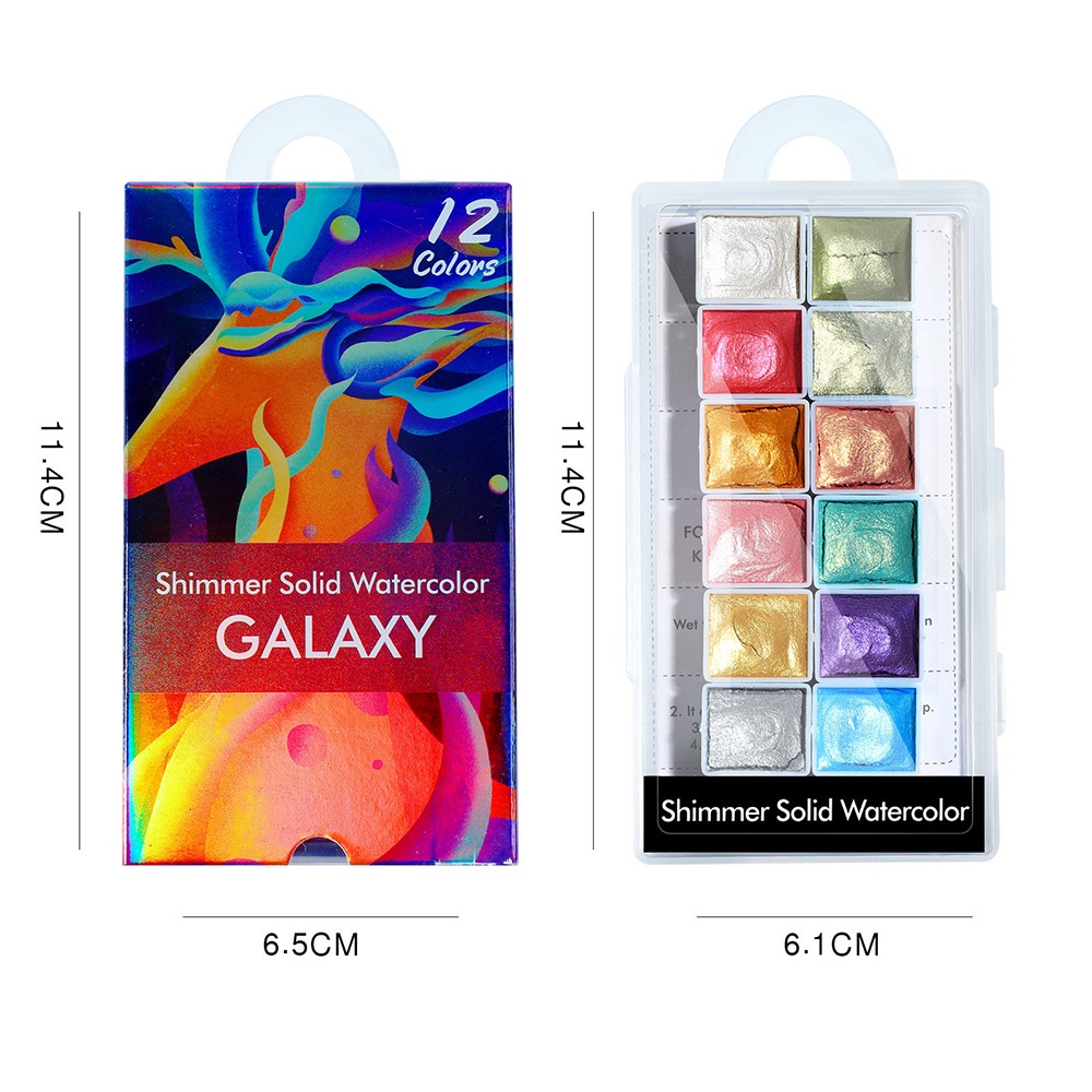 Bộ 12 màu nước vẽ vân đá