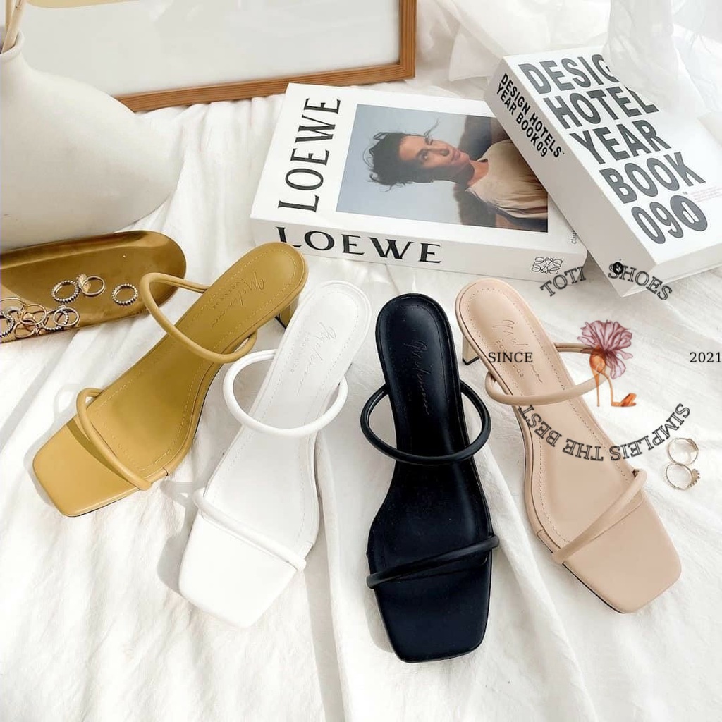 GUỐC NỮ TOTIIE SHOES - DÉP CAO GÓT QUAI NGANG NHÁM -D1909070