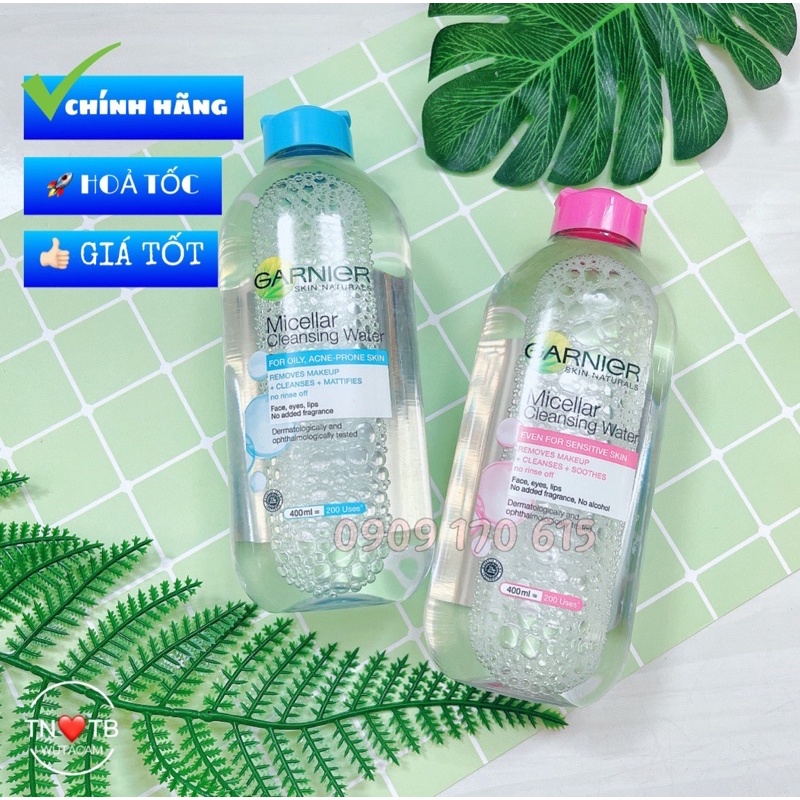 01 Chai Nước Tẩy Trang GARNIER Micellar 400ml Hàng Thái Lan