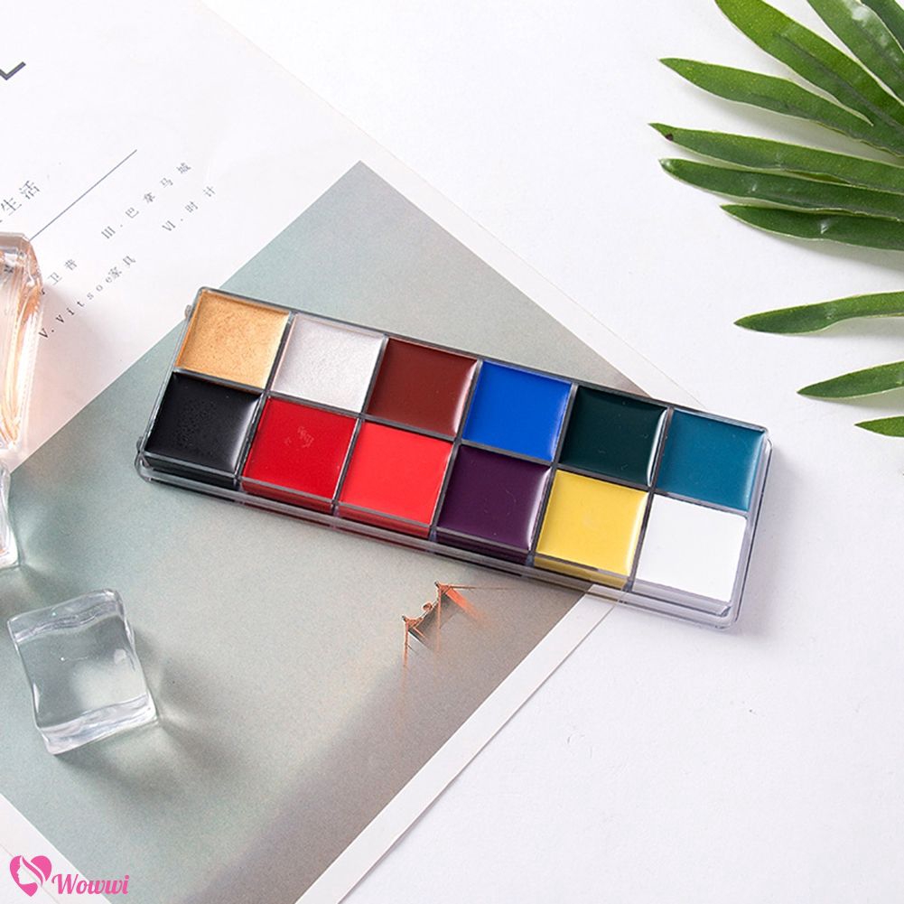[Hàng mới về] Bảng màu trang trí mặt / cơ thể 12 màu sắc không thấm nước | BigBuy360 - bigbuy360.vn
