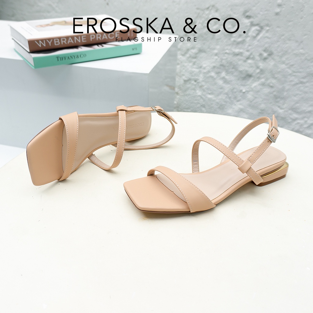 Erosska - Giày sandal cao gót quai mảnh thời trang công sở cao 2,5cm màu nude - EB039