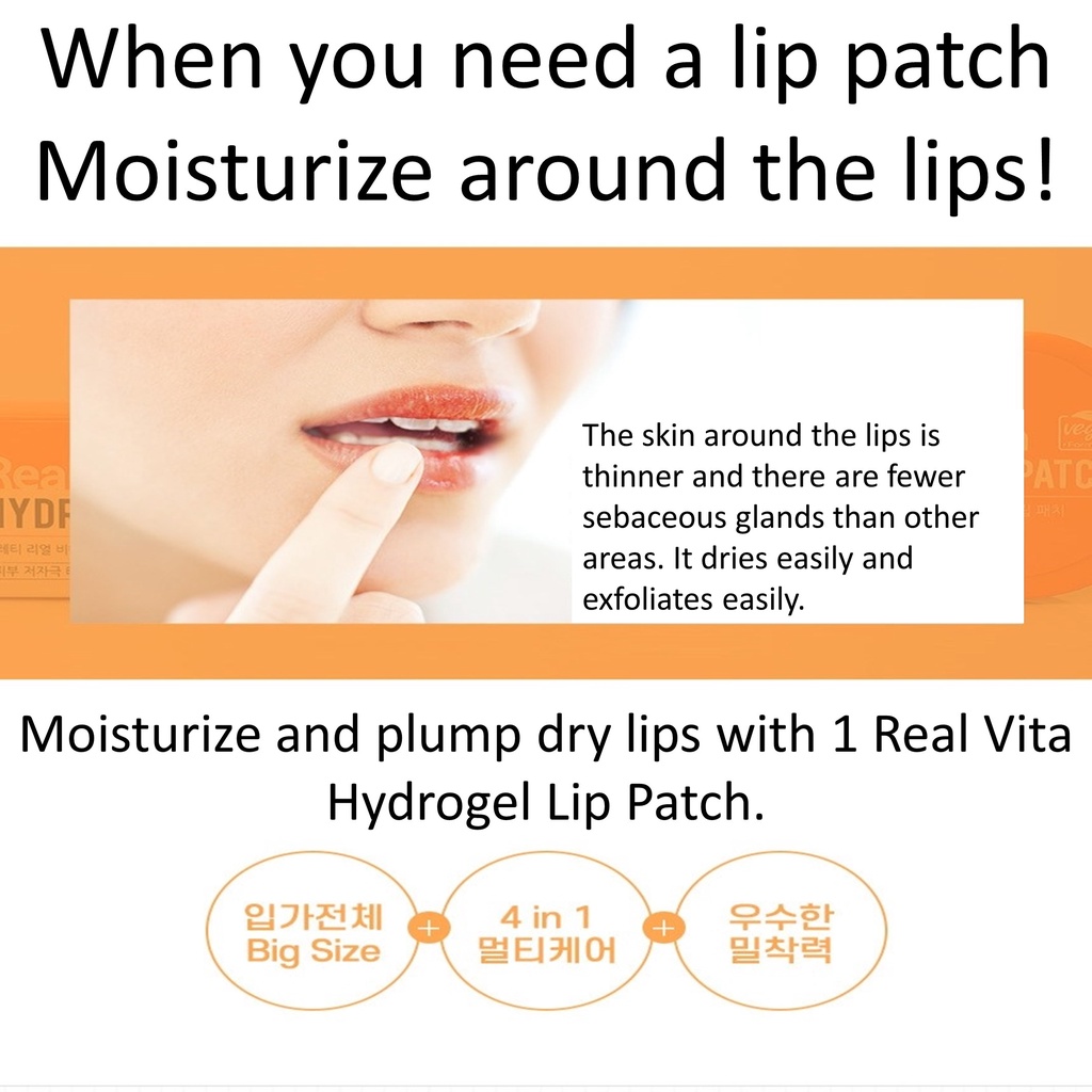 Set 30 miếng dán dưỡng môi Real Vita Hydrogel 70g