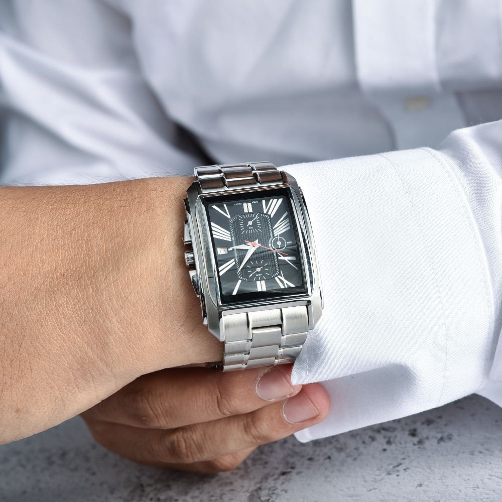 Đồng hồ Romanson Man Watch TM2629FMWBK nam máy Thụy Sĩ, mặt kính chống xước, dây thép cao cấp chính hãng