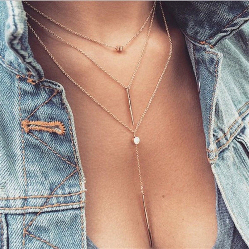 Vòng cổ Nhiều Lớp Họa Tiết Chấm Bi Thời Trang Dành Cho Nữ
