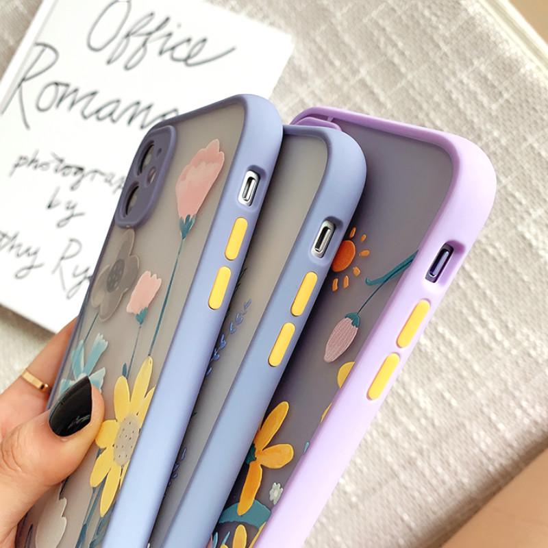 Ốp điện thoại TPU mềm bảo vệ camera họa tiết tranh dầu hình hoa cúc 3D cho IPhone 12 11 Pro Max X Xs Max XR6 8 7 Plus SE | BigBuy360 - bigbuy360.vn