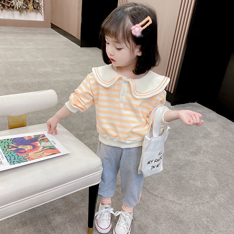 Set Đồ Thể Thao Áo Hoodie In Họa Tiết Hoạt Hình Phong Cách Hàn Quốc Thời Trang Xuân Thu Cho Bé Gái