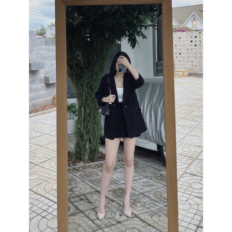 SET VEST 2  MÓN: KHOÁC VEST TÚI + CHÂN VÁY