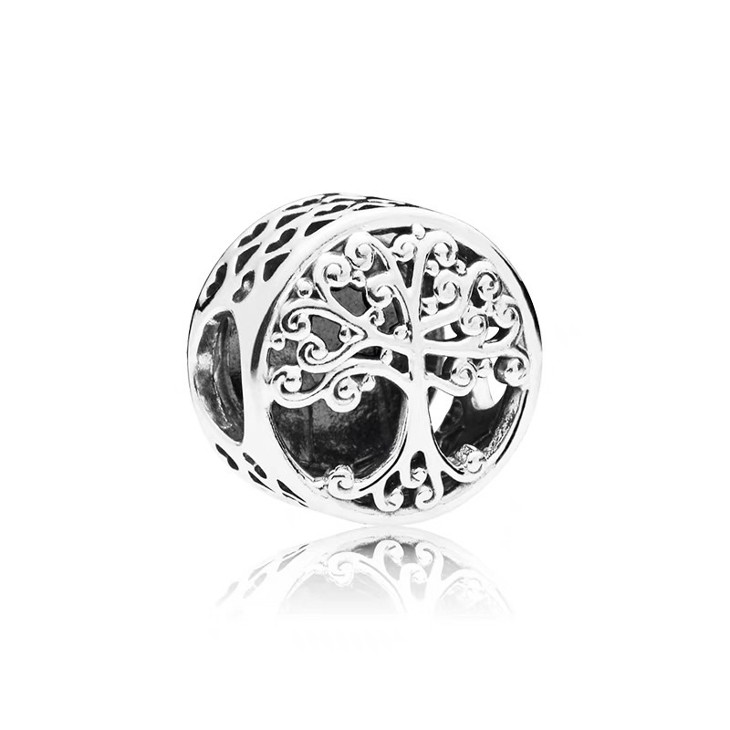 charm pan xỏ ngang hình cây bạc s925 cao cấp