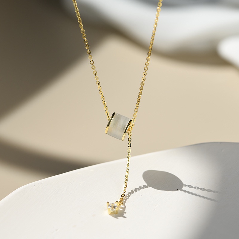 Vòng cổ Mặt Đá Opal Nhỏ Cho Nữ