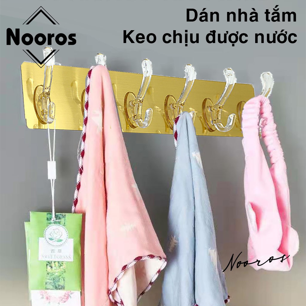 Móc treo quần áo dán tường không khoan Nooros, móc gắn tường chịu lực 10kg treo đa năng - 6V