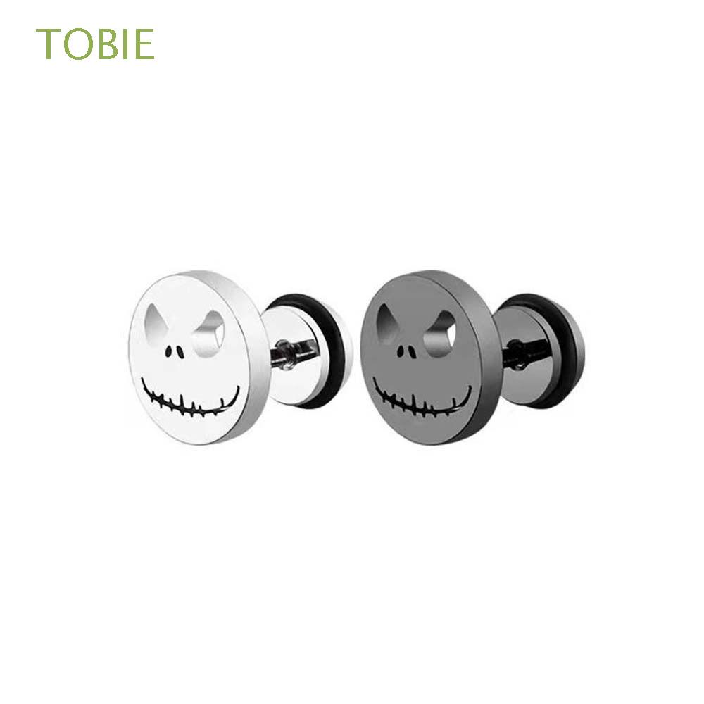 Bông tai hình quả tạ bằng thép không gỉ phong cách gothic cổ điển cá tính cho nam
