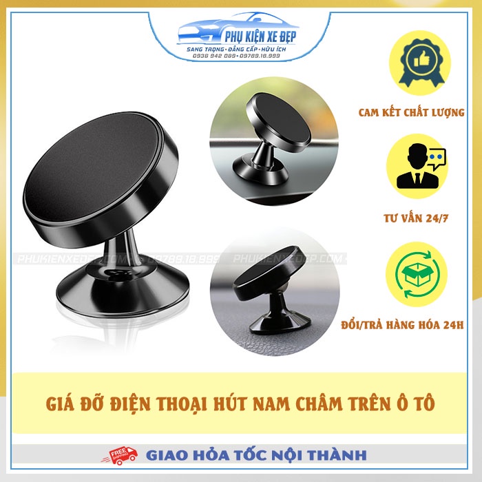 Giá đỡ điện thoại ⚡FREESHIP⚡ trên ô tô hút nam châm siêu gọn nhẹ, sang trọng