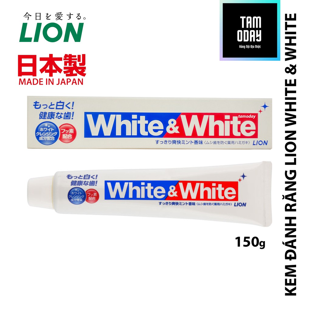 Kem Đánh Răng Làm Trắng LION White & White Hương Bạc Hà – Nội Địa Nhật Bản