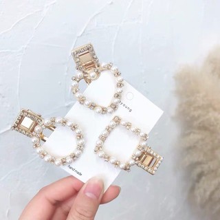Set 3 kẹp tóc hình vuông - tròn - trái tim